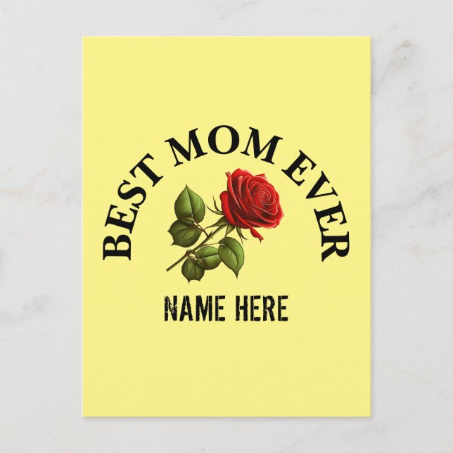 Custom Best Mum Ever Mother Name  Postcard (Front)