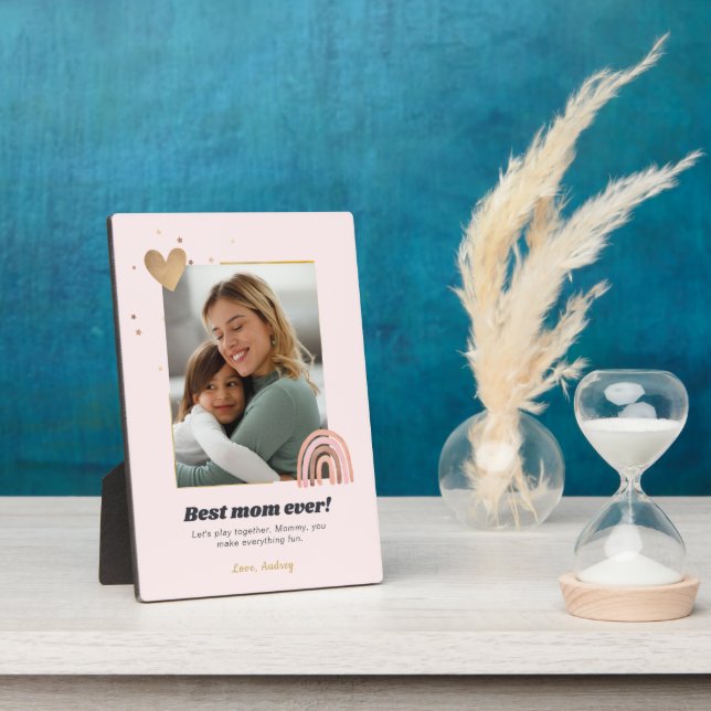 Custom Best Mum Ever Photo Plaque Gift (Side)