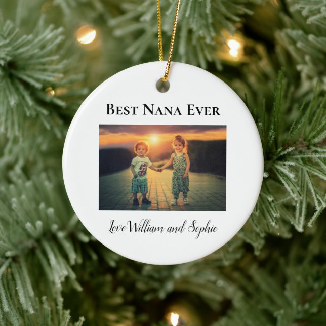 Custom Best Nana Ever Photo  Ceramic Tree Decoration (Tree)