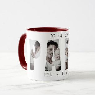 Custom Best Papa Ever Photo Collage Mug