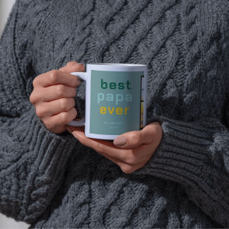 Custom Best Papa Framework with Heartfelt Message Coffee Mug