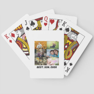 Custom Best Son Ever 6 photo collage   Playing Cards