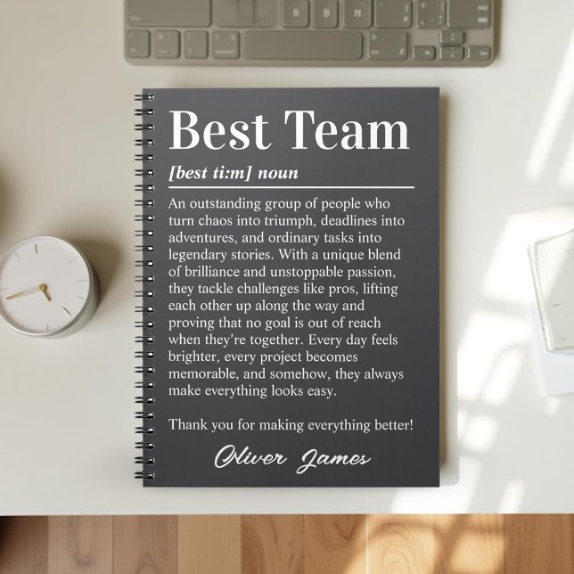 Custom Best Team Definition Employee Appreciation Notebook (Creator Uploaded)