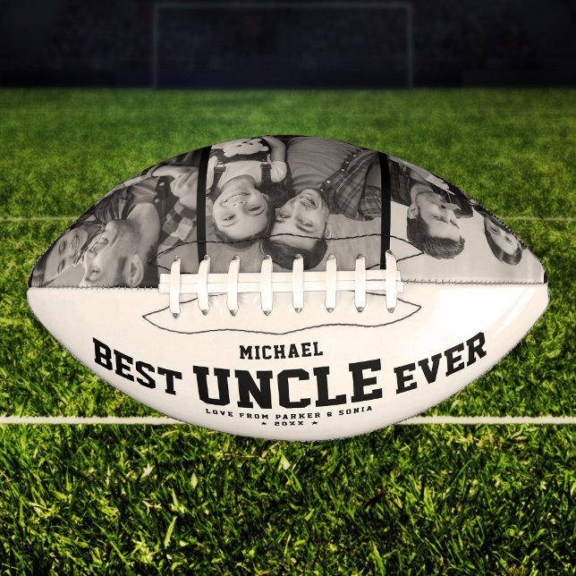 Custom BEST UNCLE EVER Modern Cool Photo Collage Football (Creator Uploaded)