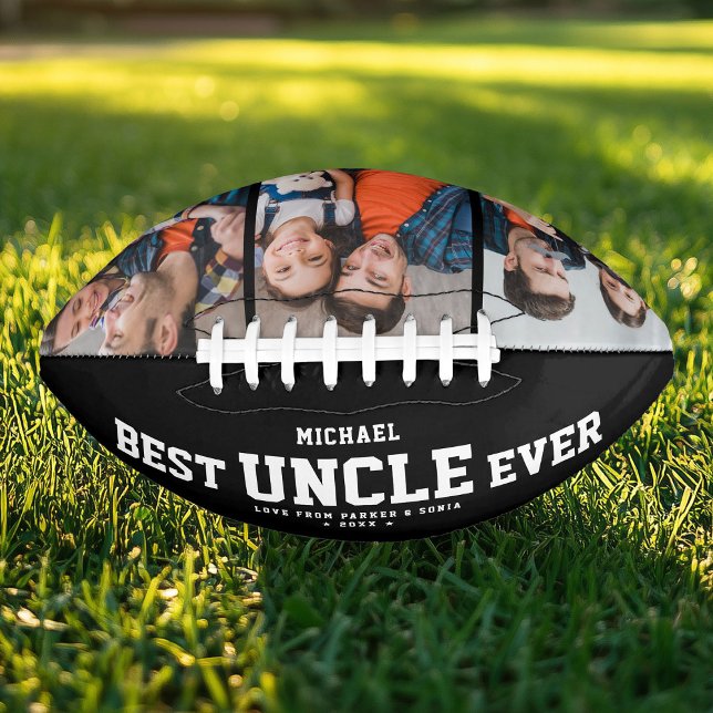 Custom BEST UNCLE EVER Modern Cool Photo Collage Football (Creator Uploaded)