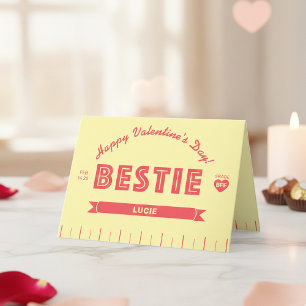 Custom BESTIE Retro Butter Stick Valentine's Day Card