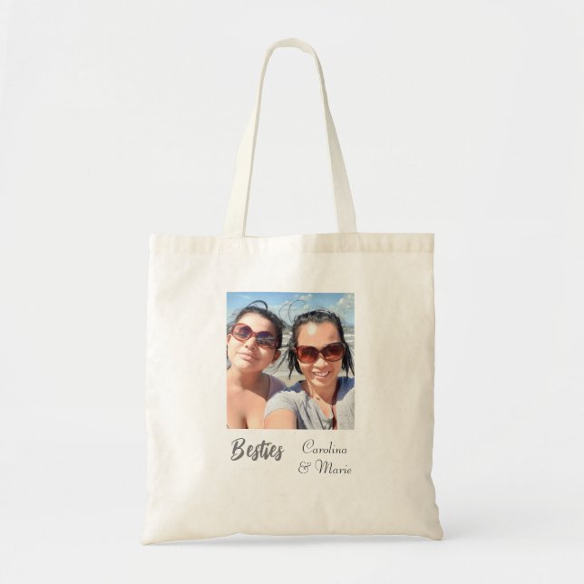 Custom Bestie Tote Bag with Personalised Photo (Front)