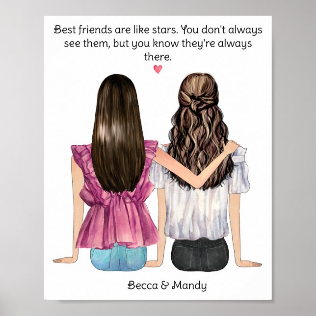 Custom Besties Gift | Best Friend Poster (Front)