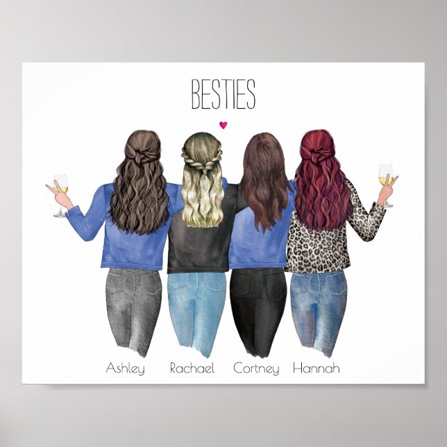 Custom Besties Gift | Best Friend Poster (Front)