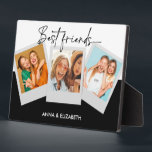 Custom BFF Gifts 3 Photo Collage Modern Script Plaque<br><div class="desc">Custom BFF Gifts 3 Photo Collage Modern Script</div>