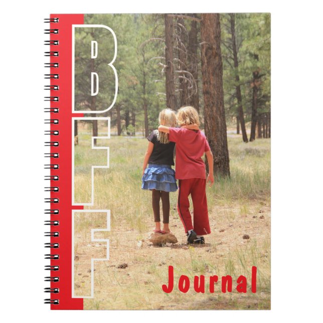 Custom BFF Photo Illusion Red Notebook  (Front)