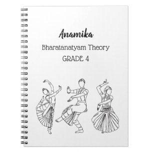 Custom bharatanatyam dance theory Spiral Notebook 