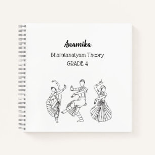 Custom bharatanatyam dance theory Spiral Notebook 