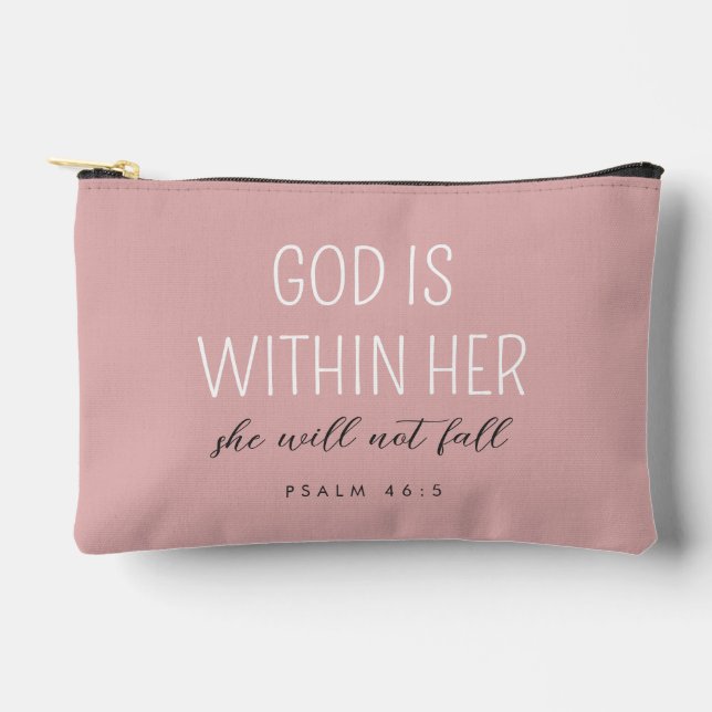 Custom Bible Verse Psalm 46:5 God is Within Her Accessory Pouch (Front)