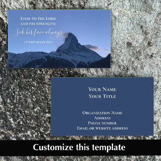Custom Bible Verse Swiss Alps Photo Template Business Card