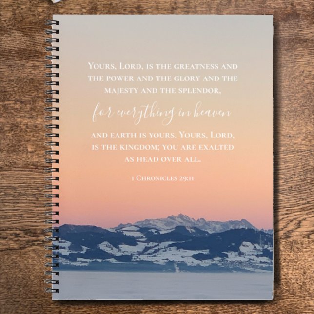 Custom Bible Verse | Swiss Alps Prayer Journal (A unique prayer journal with custom Bible scripture on Swiss mountain sunset, my original photograph)