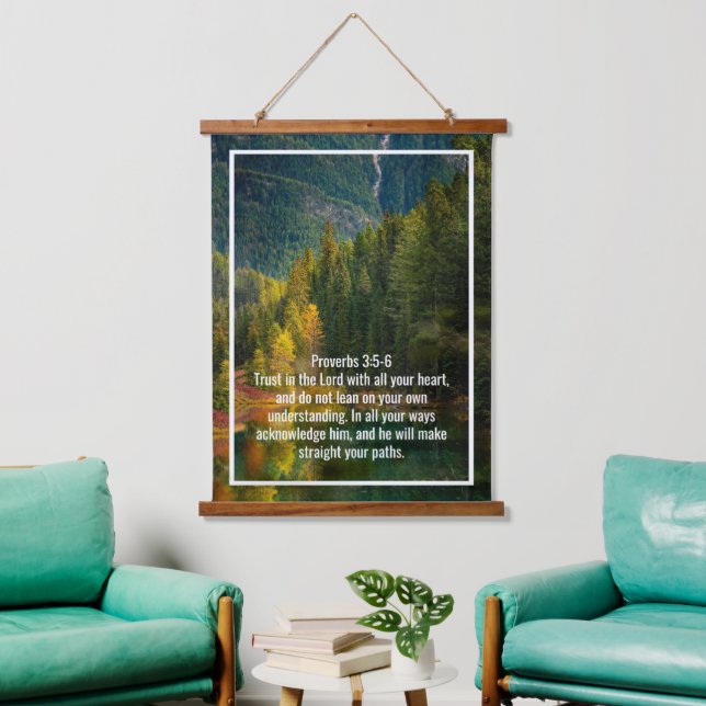 Custom bible verses quotes and personalised word  hanging tapestry (Living Room)
