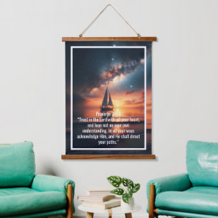 Custom bible verses quotes and personalised word hanging tapestry