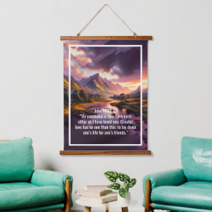 Custom bible verses quotes and personalised word hanging tapestry