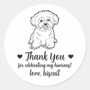Custom Bichon Frise Dog Wedding Favour Stickers