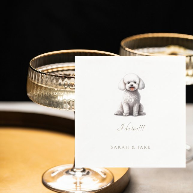 Custom Bichon Pet Wedding Napkins (Creator Uploaded)