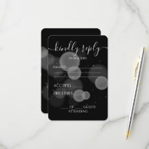 Custom Big Bold Bokeh Black Wedding