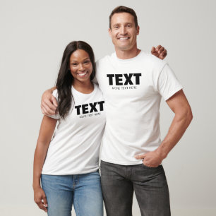 Custom Big Bold Font Text Mens Womens White T-Shirt