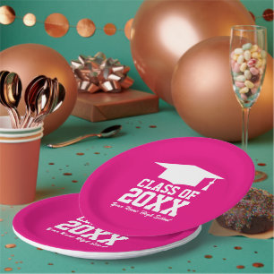 Custom big class of 2025 graduation party paper plate