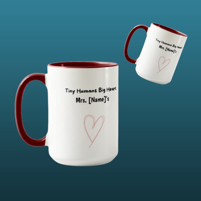 Custom Big Heart Preschool Teacher Combo Mug (Creator Uploaded)