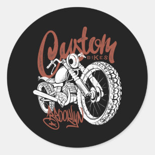 Custom bike classic round sticker