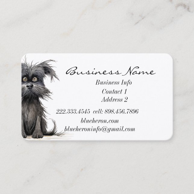 Custom Bike Sad Dog Puppy Art Business Card (Front)