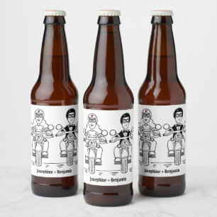 Custom Biker Motorcycle Wedding Bottle Labels