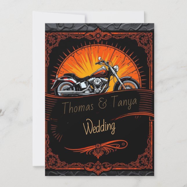 Custom Biker Wedding Invitation (Front)