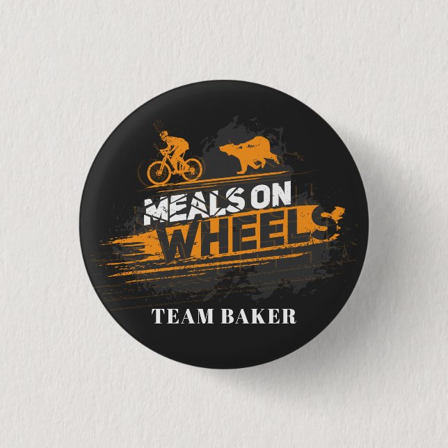 Custom Biking Meals on Wheels Cycling Team Gag 3 Cm Round Badge (Front)