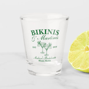 Custom Bikinis and Martinis Bachelorette Party Shot Glass
