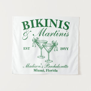 Custom Bikinis and Martinis Bachelorette Party Tapestry