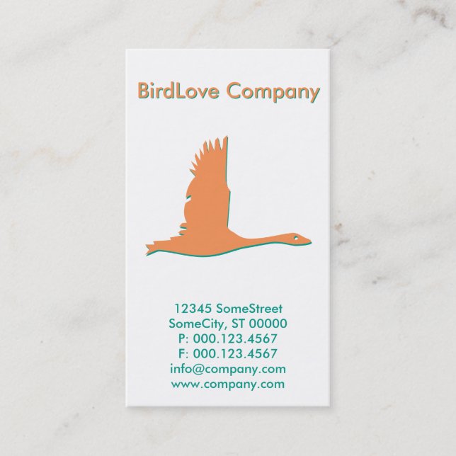 custom bird company business card (Front)