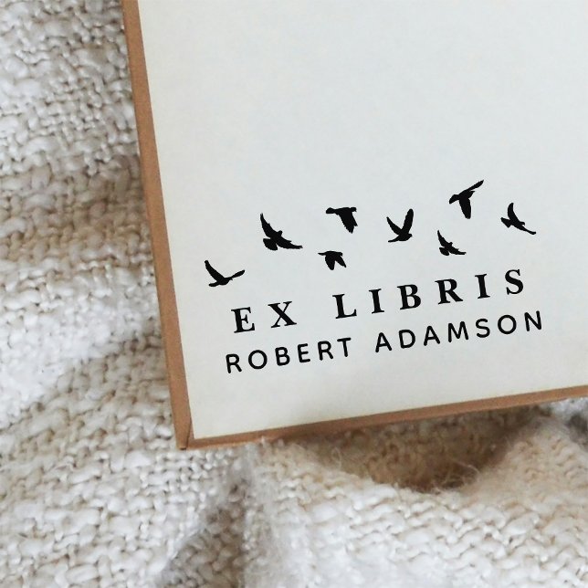 Custom Birds Personal Library Ex Libris Bookplate Rubber Stamp (Creator Uploaded)