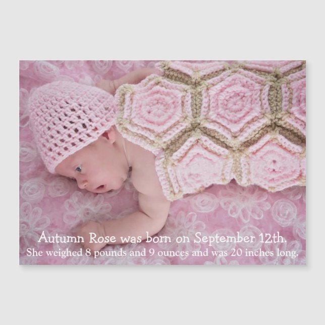 Custom Birth announcement  Magnet (Front)