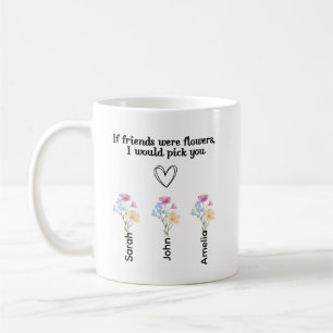 Custom Birth Flower Friendship Coffee Mug, Mug