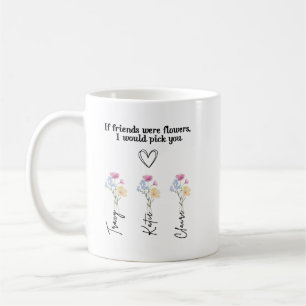 Custom Birth Flower Friendship Coffee Mug, Mug