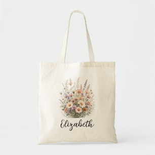 Custom Birth Month Flower Tote Bag for Woman, Girl
