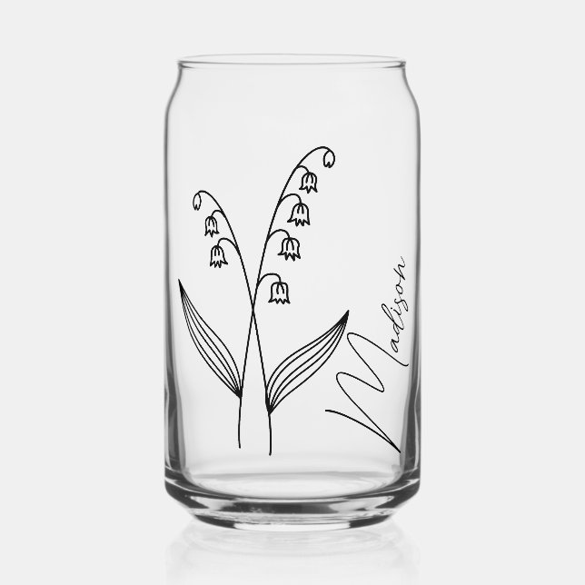  Custom Birth Month Flowers May Bridesmaid Gifts Can Glass (Front)
