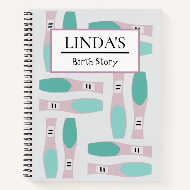Custom Birth Story Pregnancy  Notebook (Front)