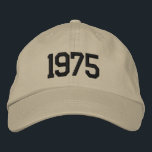 Custom Birth Year 50th Birthday Gift Personalised<br><div class="desc">Celebrate a milestone in style with this personalised embroidered baseball cap, customised with your birth year! Perfect for a 50th birthday, this cap makes a thoughtful and unique gift for anyone turning the big 5-0. Add their birth year or custom text to create a one-of-a-kind keepsake. Featuring trendy embroidery, a...</div>
