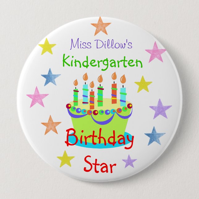 Custom Birthday Buttons for Teachers Template (Front)
