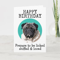 Custom Birthday Card from your Pug