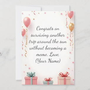 Custom Birthday Card - Personalised Greeting with 