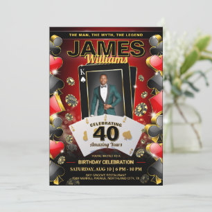 Custom Birthday Casino Party Invite, Vegas Poker Invitation