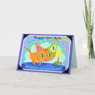 Custom Birthday Cat Greeting Card